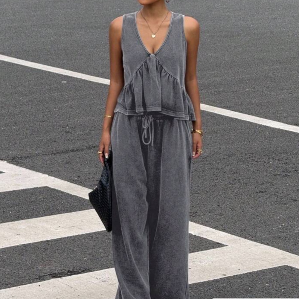 Gray Women's Jumpsuit 2 piece set
